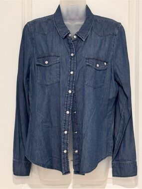 Guess Blue Denim Button-Down Shirt